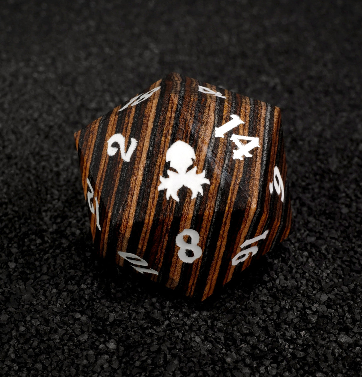 Dark Colored 30mm Wooden D20